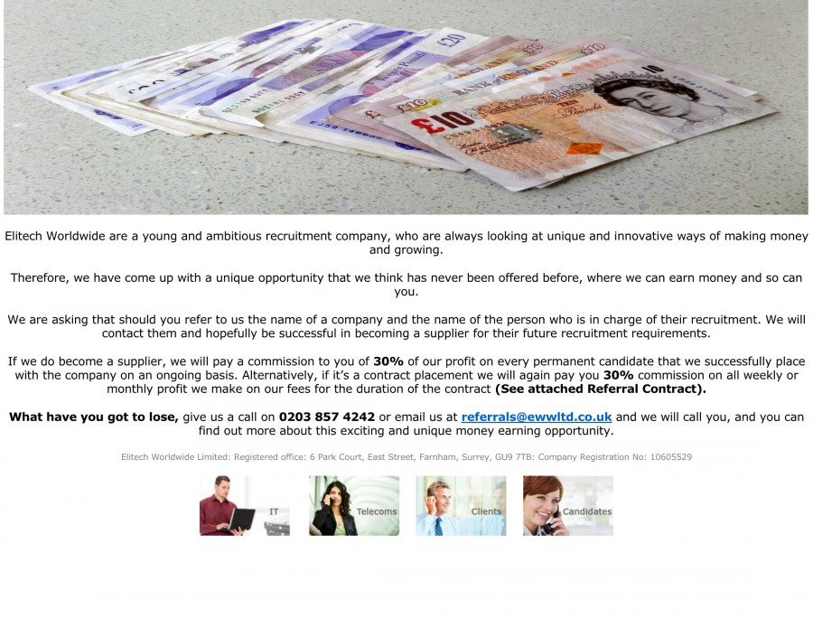 Unique and easy money opportunity by referals